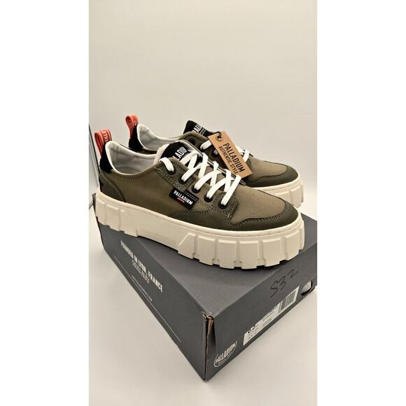 Palladium Green / Vetiver Platform PALLATOWER LO Women’s Sneaker 6.5 - Picture 1 of 7
